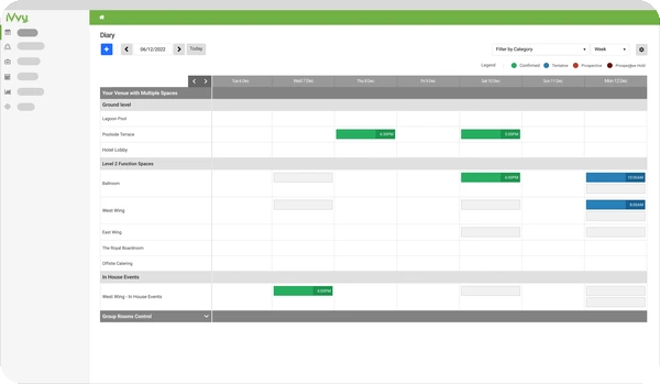 iVvy live venue availability screenshot